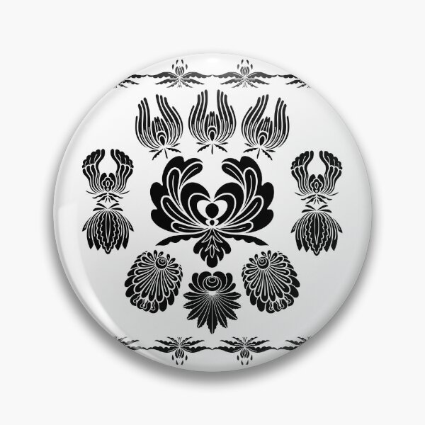 Item preview, Kalocsai folk art black flowers designed and sold by Kormix.