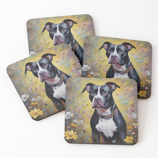 Item preview, Black and White Pitbull Dog  designed and sold by PetArt  ⭐⭐⭐⭐⭐.