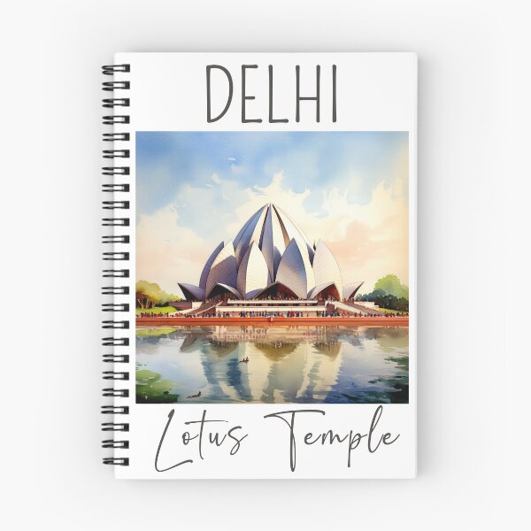 Item preview, Un diseño en acuarela del templo del loto en Delhi - India designed and sold by Sketch-Shack.