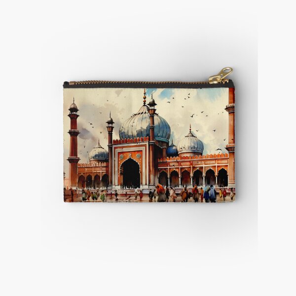 Item preview, A Watercolor Design of the Jama Masjid Mosque in Delhi - India designed and sold by Sketch-Shack.