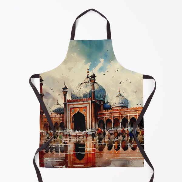 Item preview, A Watercolor Design of the Jama Masjid Mosque in Delhi - India designed and sold by Sketch-Shack.
