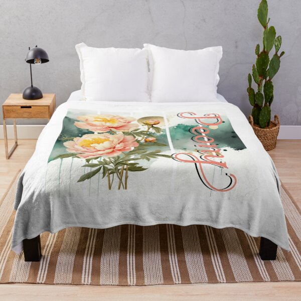 Item preview, Vintage Peony design with intricate text watercollor art background designed and sold by Vindbult.
