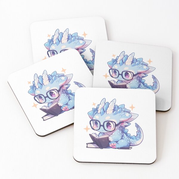 Item preview, Cute Kawaii Dragon Reading The Librarians Horde designed and sold by CozyKawaiiArt.