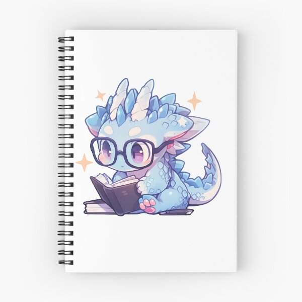 Item preview, Cute Kawaii Dragon Reading The Librarians Horde designed and sold by CozyKawaiiArt.
