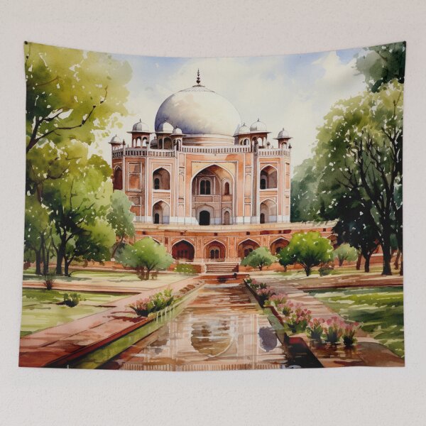 Item preview, A Watercolor Design of the Humayun's Tomb in Delhi - India designed and sold by Sketch-Shack.