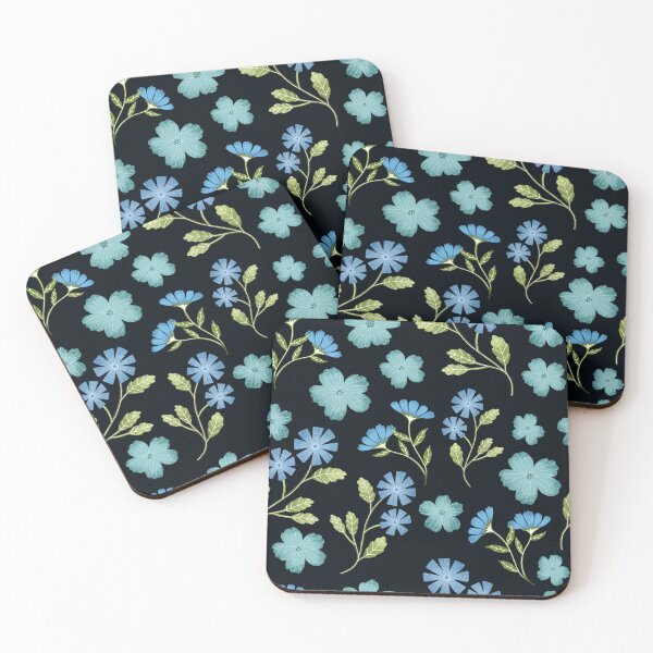 Item preview, Simple blue flowers pattern designed and sold by pinkyfish1010.