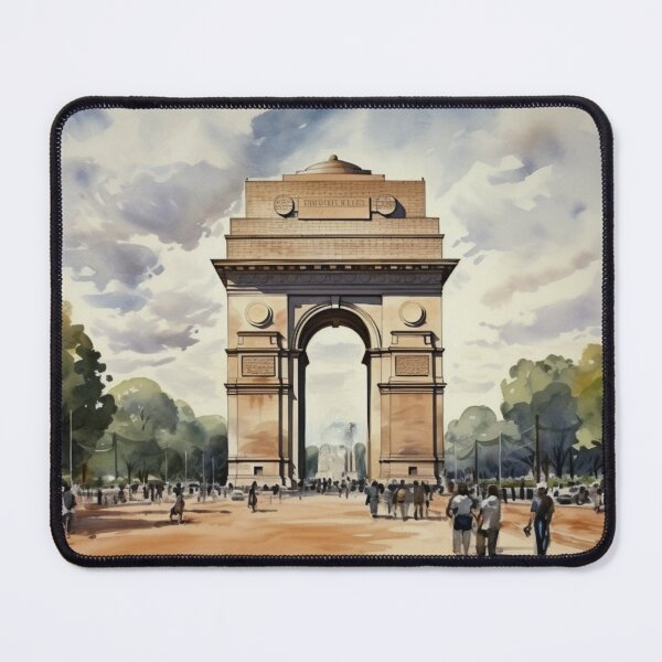 Item preview, A Watercolor Design of the India Gate in Delhi - India designed and sold by Sketch-Shack.