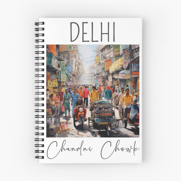 Item preview, A Watercolor Design of the Chandni Chowk in Delhi - India designed and sold by Sketch-Shack.