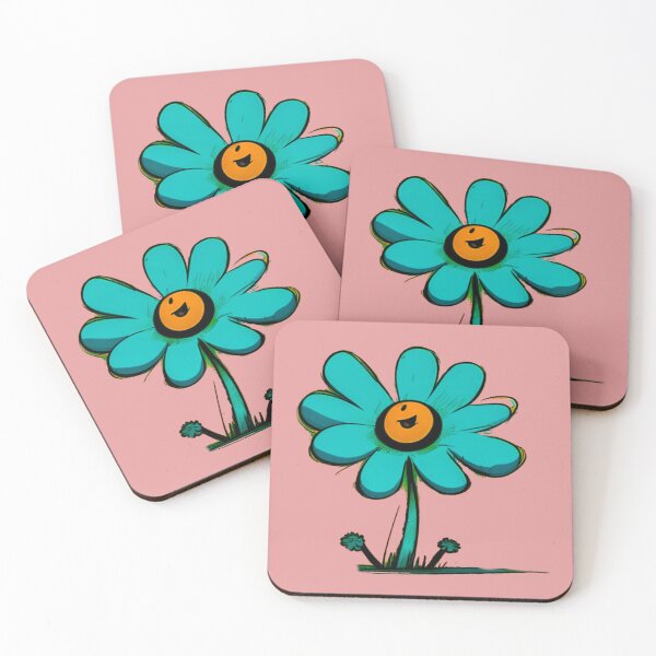 Item preview, Pastel Single Flower in Orange tint & sky Blue Paint Pattern Design designed and sold by Md Rashid  Hasan.