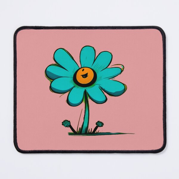 Item preview, Pastel Single Flower in Orange tint & sky Blue Paint Pattern Design designed and sold by Md Rashid  Hasan.