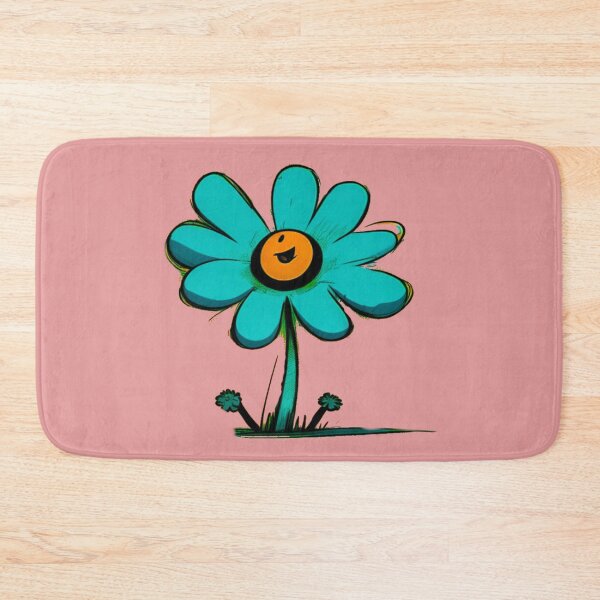 Item preview, Pastel Single Flower in Orange tint & sky Blue Paint Pattern Design designed and sold by Md Rashid  Hasan.