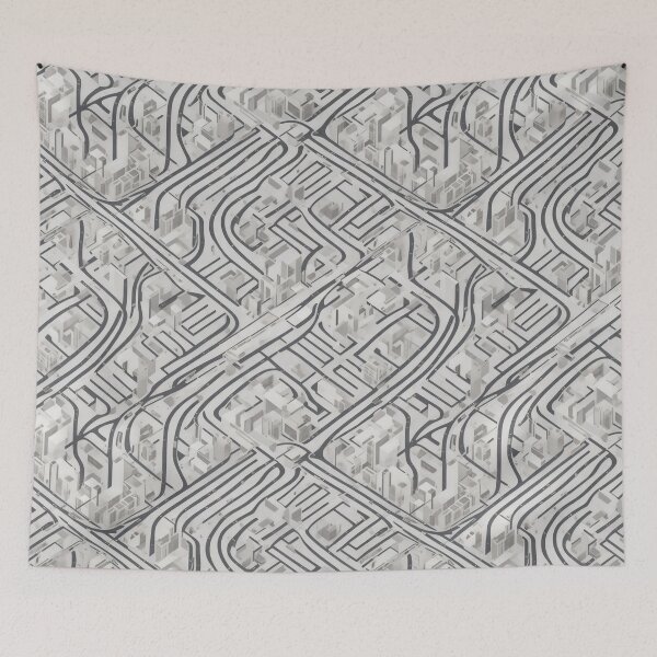 Item preview, Urban intersection, geometric lines, city life designed and sold by CoolPixels.