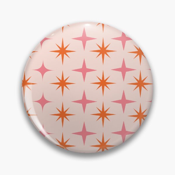 Item preview, Mid Century Pink and Orange Retro Starbursts Pattern designed and sold by Yasminepatterns .