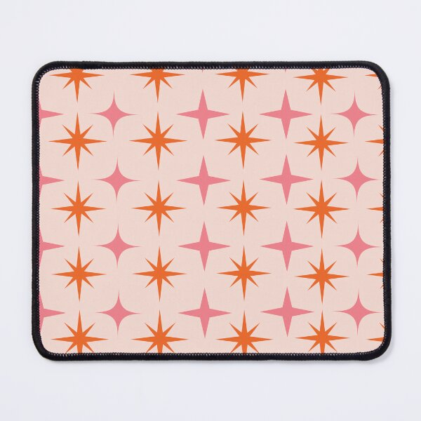 Item preview, Mid Century Pink and Orange Retro Starbursts Pattern designed and sold by Yasminepatterns .