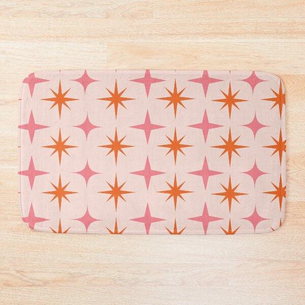 Item preview, Mid Century Pink and Orange Retro Starbursts Pattern designed and sold by Yasminepatterns .