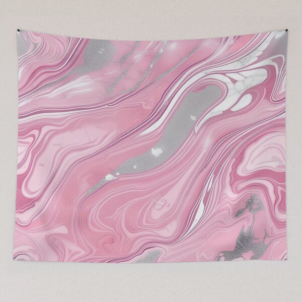 Item preview, Pink and Grey Marble Art designed and sold by BirdsnStuff.