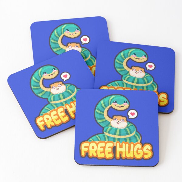 Item preview, Free Hugs - Kawaii Snake Choking Cute Furry Hamster designed and sold by Chonkitty.