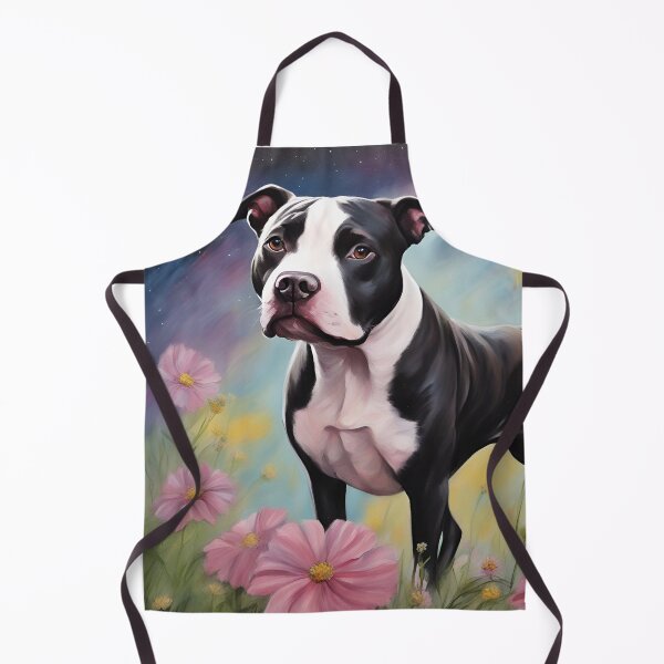 Item preview, Black and White Pitbull Painting designed and sold by PetArt ⭐⭐⭐⭐⭐.