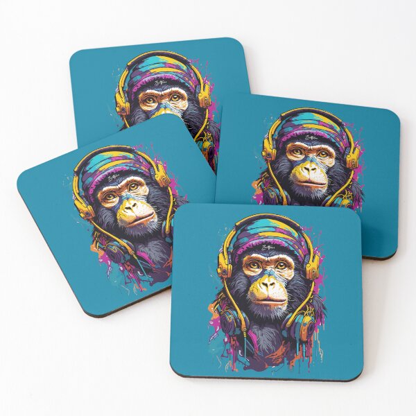 Item preview, Monkey with headphones designed and sold by Zero81.