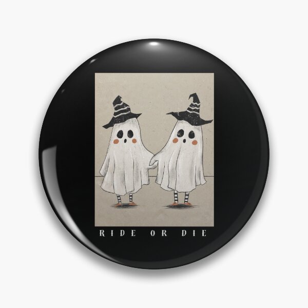 Item preview, Ride or Die Halloween Ghost BFFs designed and sold by onthesidedesign.