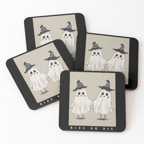 Item preview, Ride or Die Halloween Ghost BFFs designed and sold by onthesidedesign.
