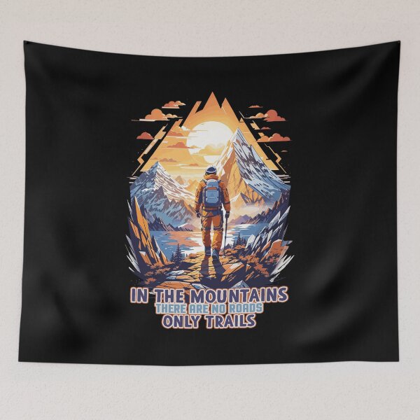 Item preview, Serenity in the Mountains: A Hiker by a Lake designed and sold by BNCH44.
