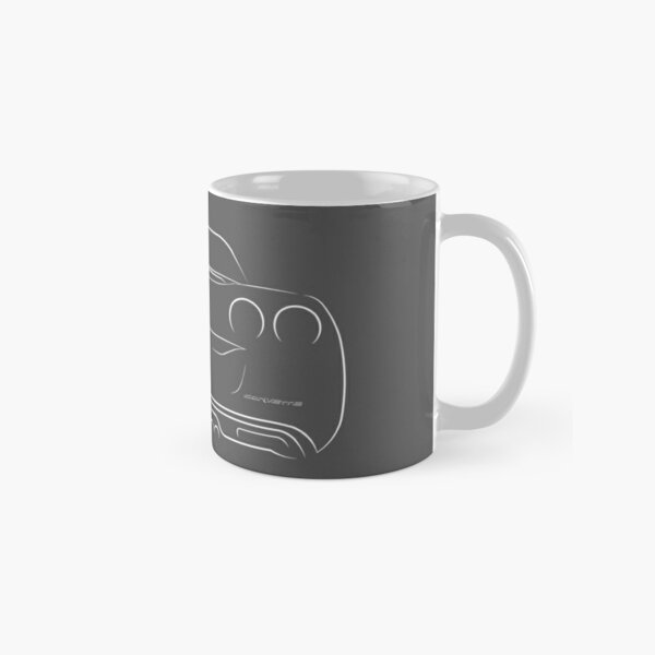 C6 Corvette - Rear Stencil, white Classic Mug