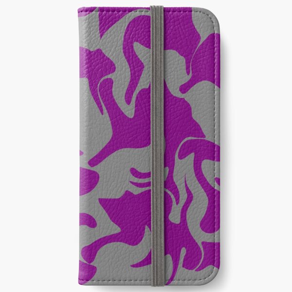 Purple and Grey Abstract Art Pattern Design iPhone Wallet
