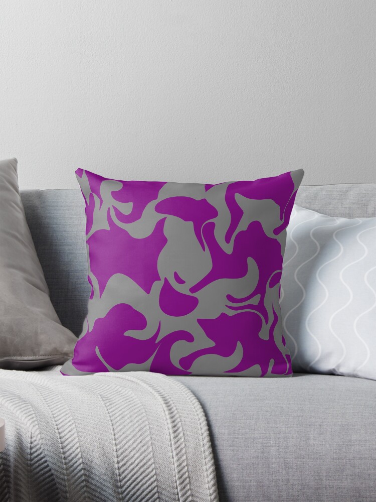 Thumbnail 1 of 4, Pillow, Purple and Grey Abstract Art Pattern Design designed and sold by BDMcT.