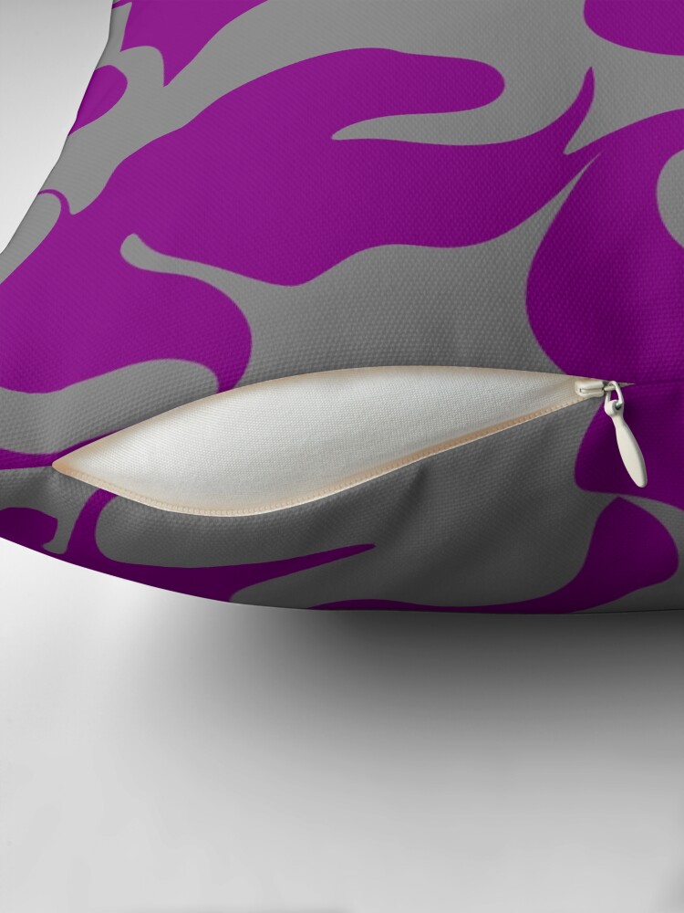 Thumbnail 2 of 4, Pillow, Purple and Grey Abstract Art Pattern Design designed and sold by BDMcT.