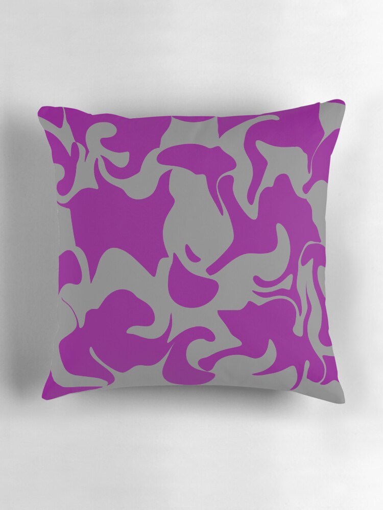 Thumbnail 3 of 4, Pillow, Purple and Grey Abstract Art Pattern Design designed and sold by BDMcT.