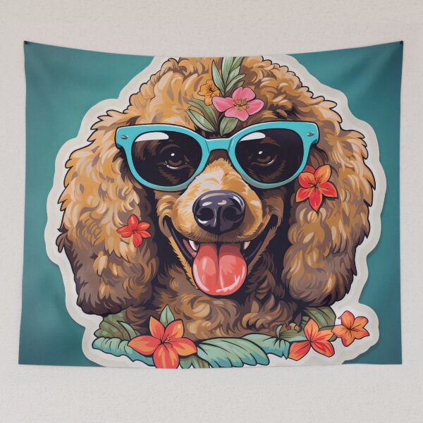 Artikelvorschau, Pudelliebhaber, glücklicher lachender Hund entworfen und verkauft von EnigmaStitcher.