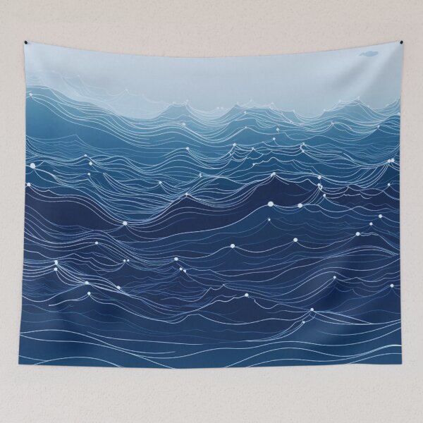 Item preview, Deep ocean wave illustration designed and sold by LazyLifestyle.