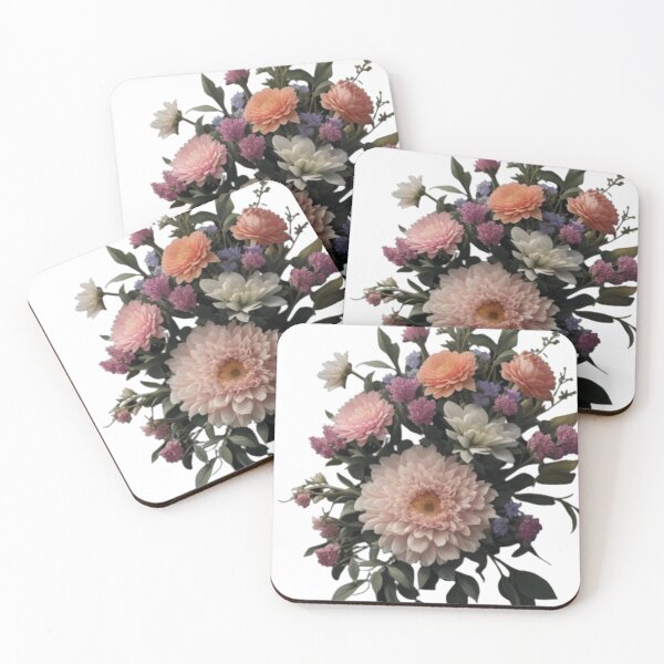 Item preview, pastel flower botanical art bouquet designed and sold by Kashear.