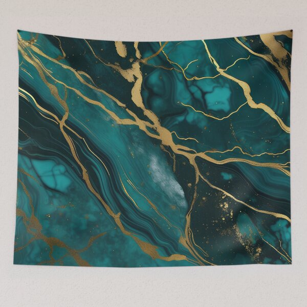 Item preview, Dark Teal Marble Texture with Gold Flecks  designed and sold by BirdsnStuff.