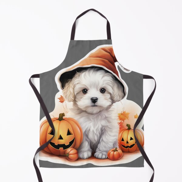 Item preview, White cute Halloween puppy Dog designed and sold by LaartStudio.