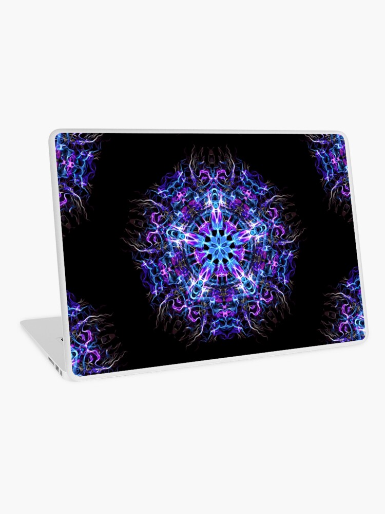 Psychedelic Trippy Hexagon Star Indigo Mandala - Fractal Sacred Geometry Laptop  Skin for Sale by Leah McNeir