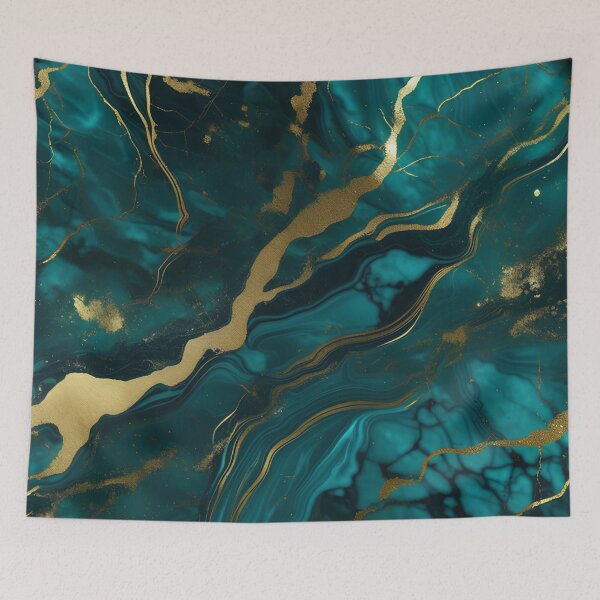 Item preview, Dark Teal Marble Texture with Gold Flecks  designed and sold by BirdsnStuff.