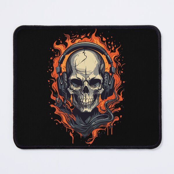 Item preview, Flaming Skull Beats: Fiery Headphone Vibes designed and sold by BNCH44.