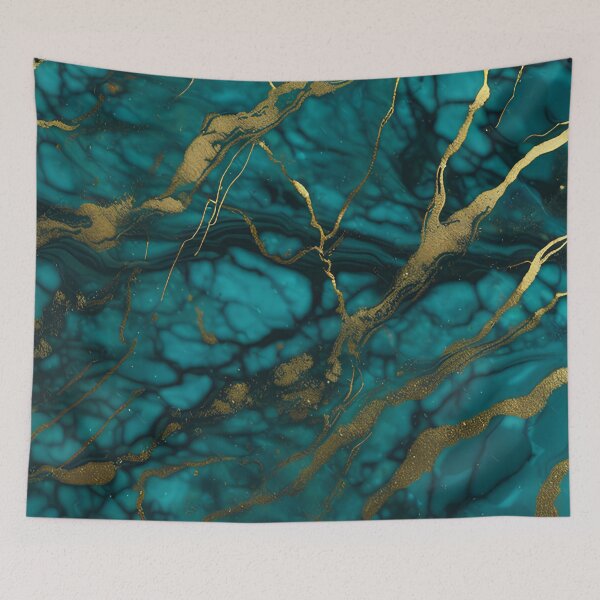 Item preview, Dark Teal Marble Texture with Gold Flecks  designed and sold by BirdsnStuff.