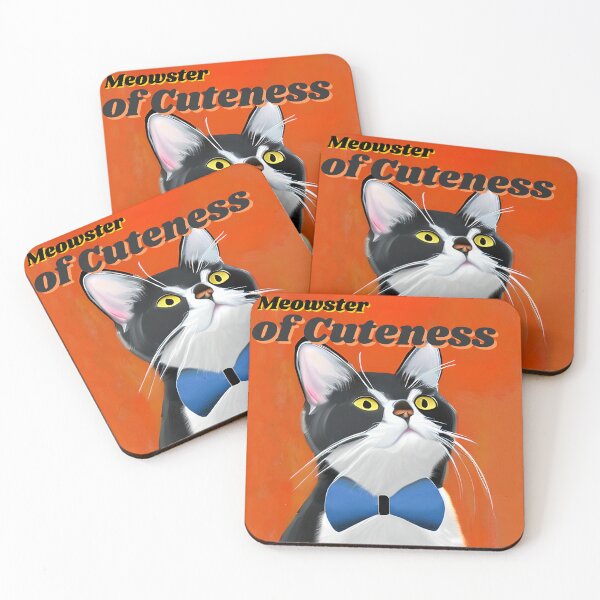 Item preview,  Black Cat with blue bowtie Meowster of Cuteness  designed and sold by hanabiprints.