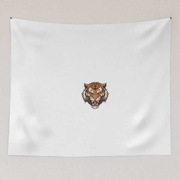 Item preview, a close up of a tiger's face on a white background designed and sold by Dark Fantasy Store.