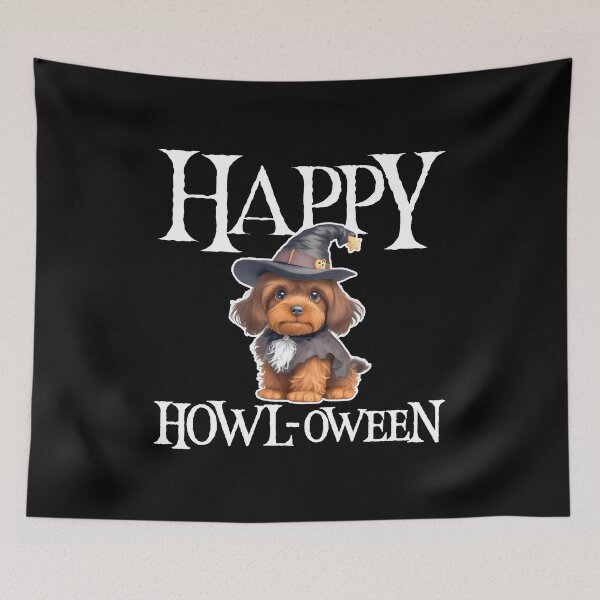 Item preview, Happy Halloween Howl Dog Puppy funny witch costume spooky trick or treat designed and sold by w1ckerman.