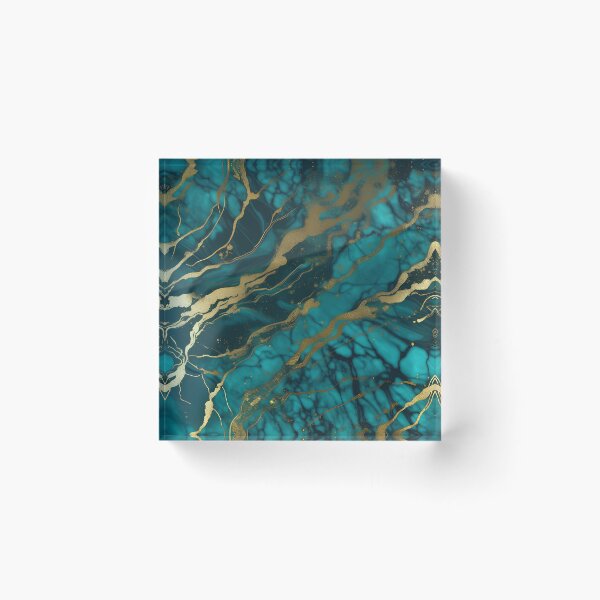 Item preview, Dark Teal Marble Texture with Gold Flecks  designed and sold by BirdsnStuff.