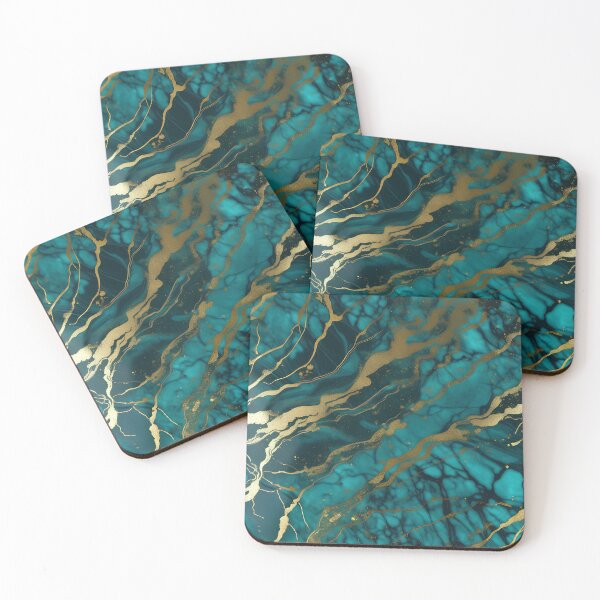 Item preview, Dark Teal Marble Texture with Gold Flecks  designed and sold by BirdsnStuff.