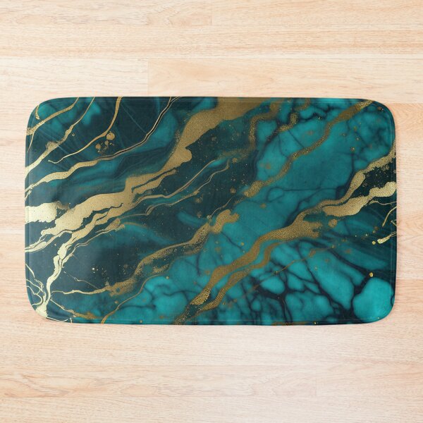 Item preview, Dark Teal Marble Texture with Gold Flecks  designed and sold by BirdsnStuff.