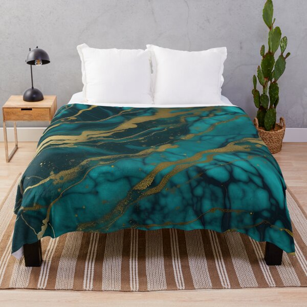 Item preview, Dark Teal Marble Texture with Gold Flecks  designed and sold by BirdsnStuff.