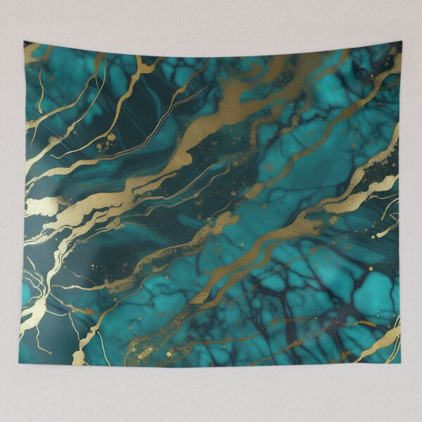 Item preview, Dark Teal Marble Texture with Gold Flecks  designed and sold by BirdsnStuff.