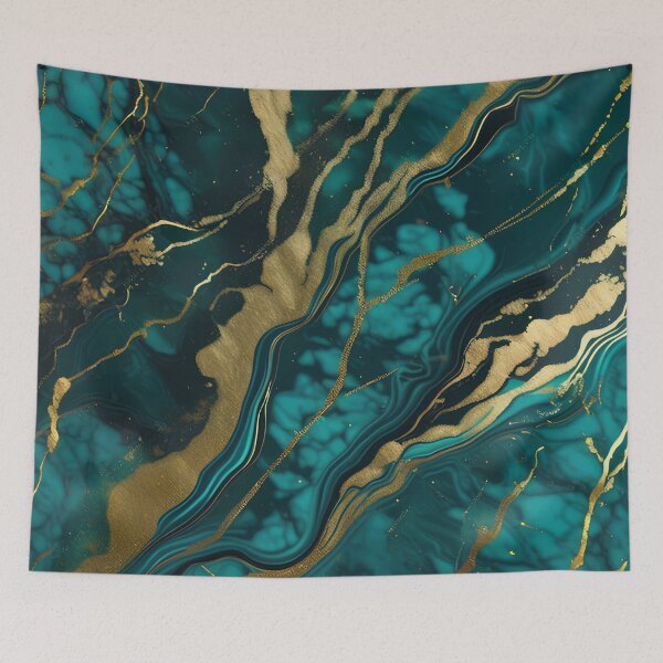 Item preview, Dark Teal Marble Texture with Gold Flecks  designed and sold by BirdsnStuff.