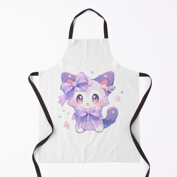 Item preview, Cute Kawaii Pink and Purple Cat Star Kitten in Soft Pastel Colors designed and sold by CozyKawaiiArt.